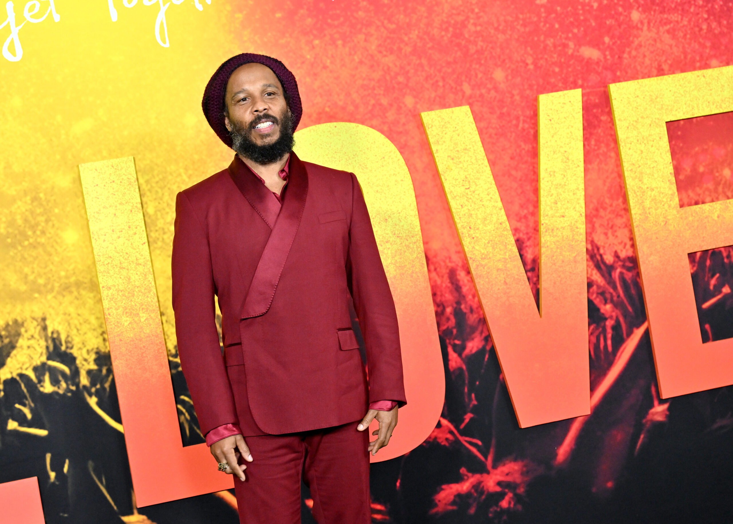 Kingsley Ben-Adir poses as Paramount UK host an immersive, interactive Bob Marley experience for music and culture fans across London to celebrate the release of "Bob Marley: One Love." (Photo by Eamonn M. McCormack/Getty Images for Paramount Pictures UK)