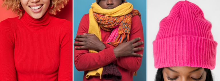 Flat lay with comfort warm outfit for cold weather. Comfortable autumn, winter clothes shopping, sale, style in trendy colors concept